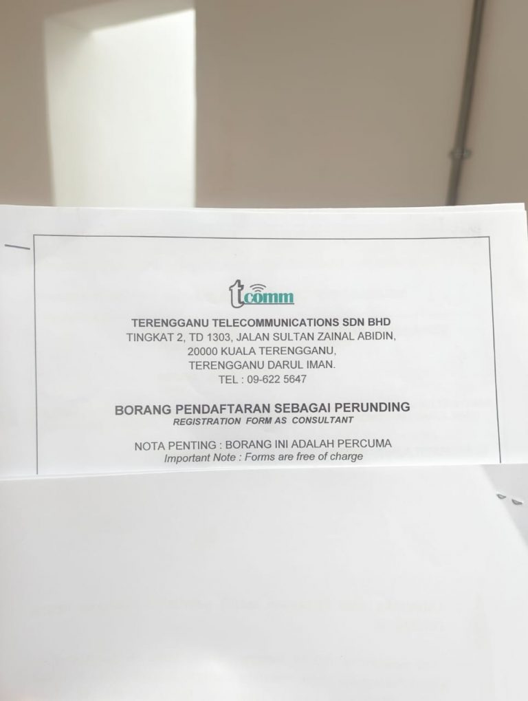 Borang Pendaftaran Sebagai Perunding